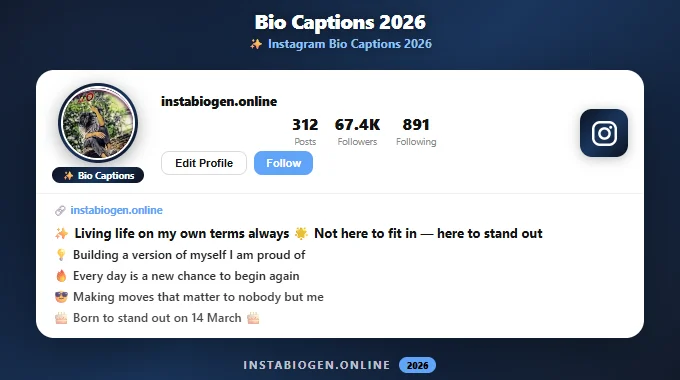 Instagram Bio Captions 2026